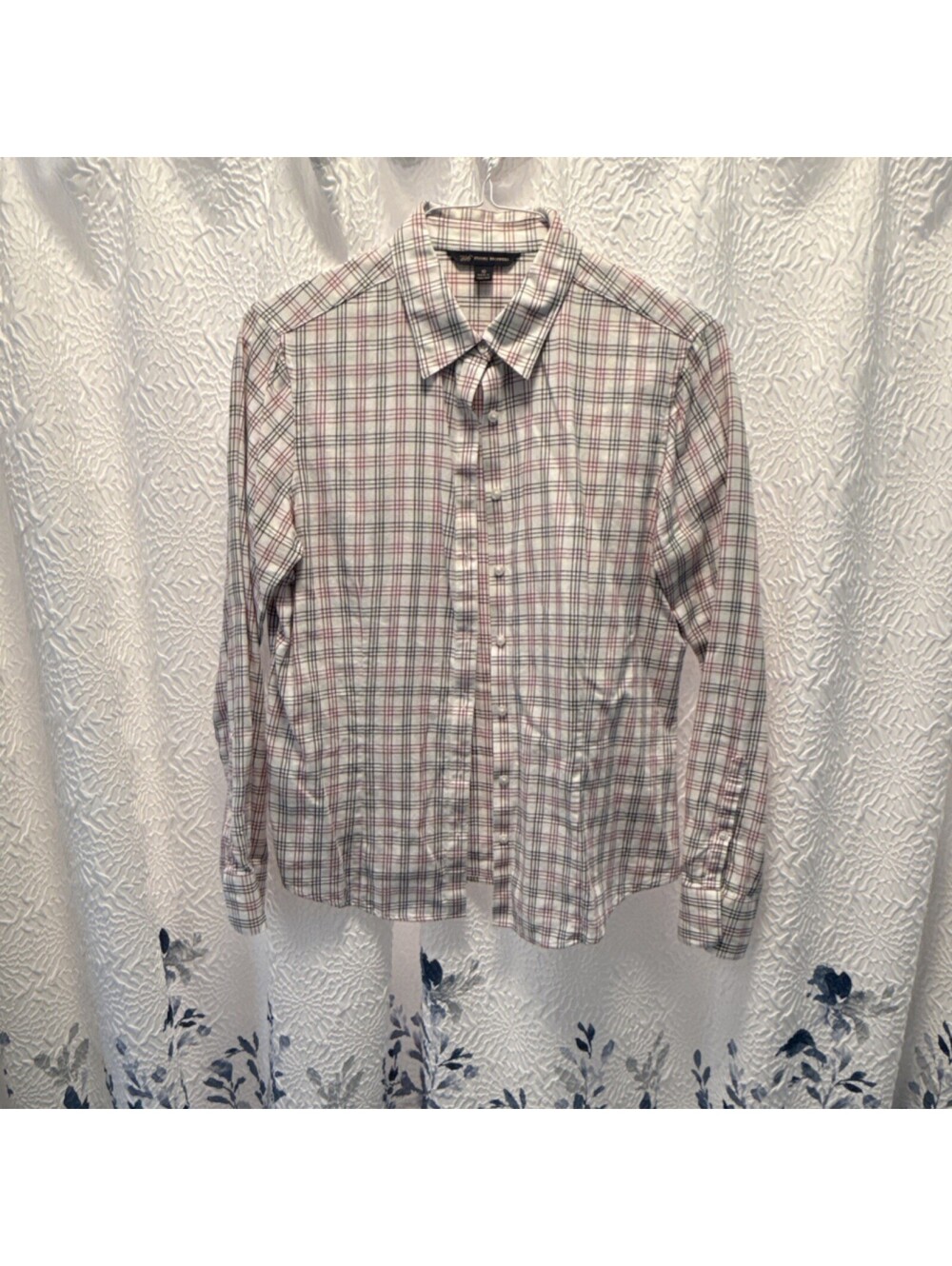 Brooks Brothers Women's White Red Black Plaid Button-Up Shirt Collared Size 10